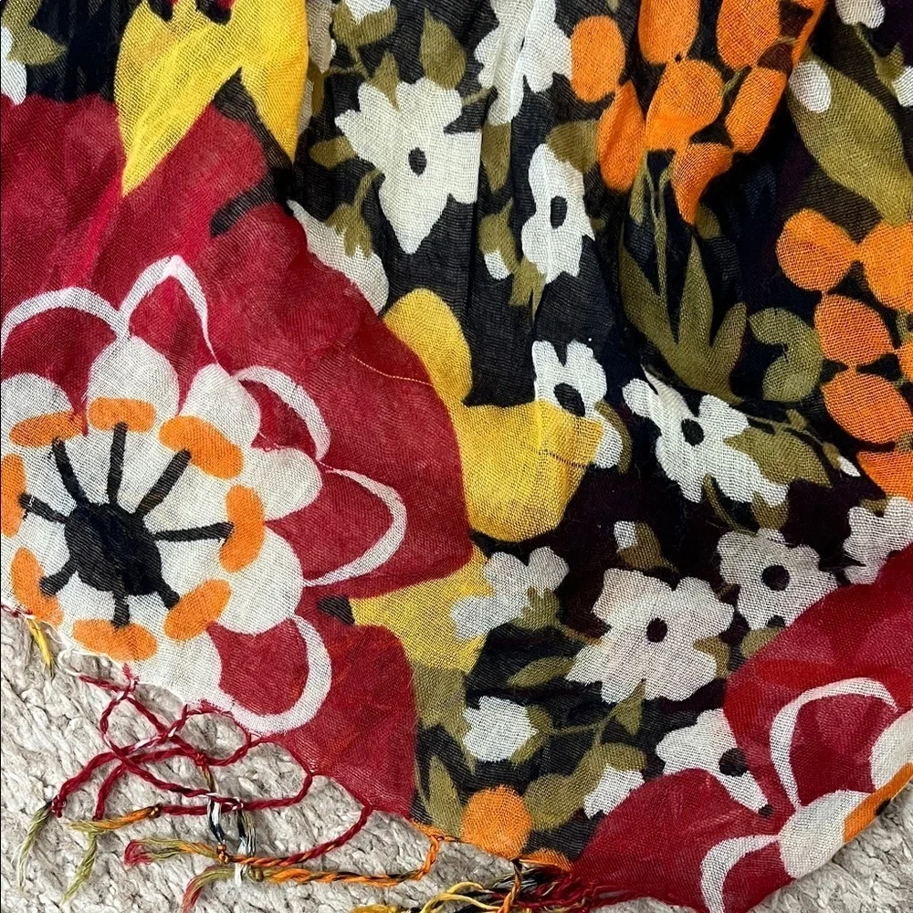 Vera Bradley Bittersweet Print Lightweight Fringe Scarf